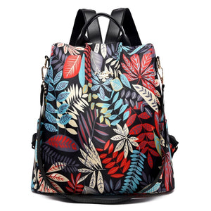 Cap Point Blue Maple Leaf / One size Denise Multifunctional Anti-theft Large Capacity Travel Oxford Shoulder Backpack