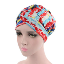 Load image into Gallery viewer, Cap Point blue New Cotton Scarf Wrapped Head Turban
