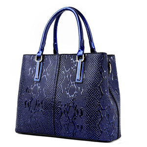 Cap Point Blue / One size Denise Luxury Designer  Leather Shoulder Large Capacity Tote Bag