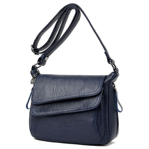 Cap Point Blue / One size Denise Soft Leather Shoulder Crossbody Luxury Purse Handbag