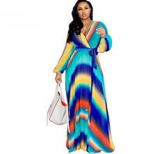 Load image into Gallery viewer, Cap Point Blue orange / S Alexandrie Printed Chiffon Summer Dress
