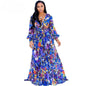 Cap Point Blue / S Beatrice Printed Chiffon Summer Dress