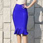 Cap Point Blue / S Belline Mermaid Pleated High Waist Party Club Vintage Skirt