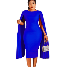 Load image into Gallery viewer, Cap Point Blue / S Constancia Elegant Pleated Cloak Bodycon Dress

