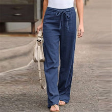 Load image into Gallery viewer, Cap Point Blue / S Fashionable Solid Elastic Waist Ankle Pants
