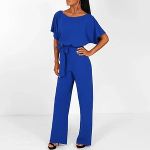 Cap Point Blue / S Francisca Sexy Belted Jumpsuits