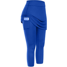 Load image into Gallery viewer, Cap Point Blue / S / United States Pockets Skirted High Waist Skinny Jogging Leggings
