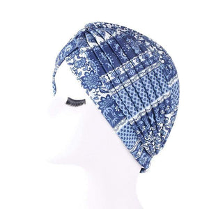 Cap Point Blue Trendy printed hijab bonnet