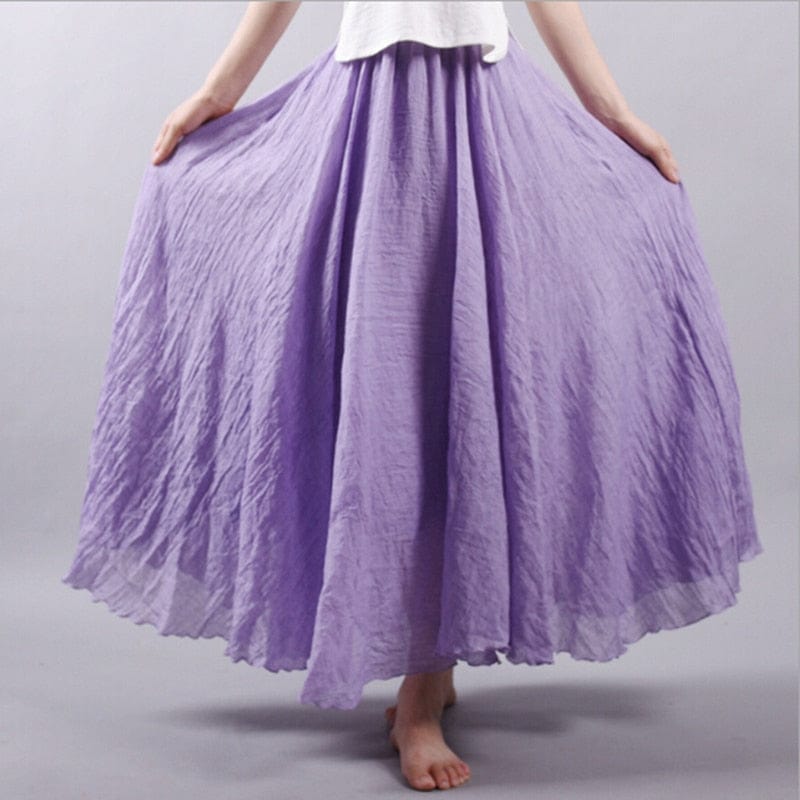 Cap Point Bohemian Beach Empire A-line Pleated Maxi Skirt