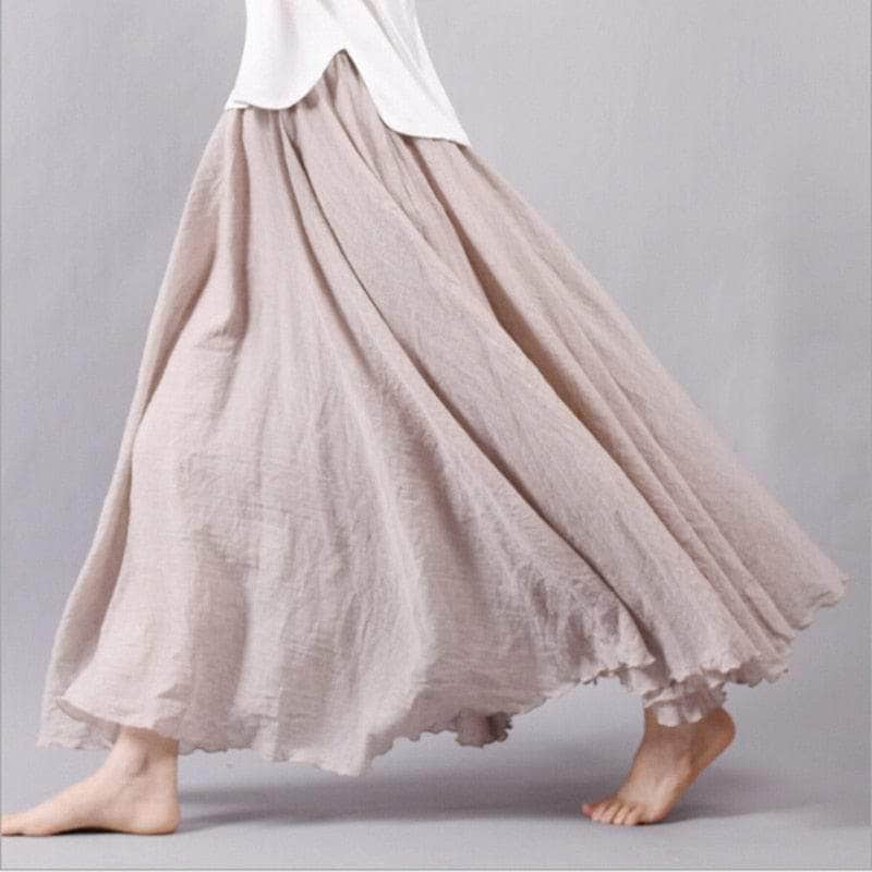 Cap Point Bohemian Beach Empire A-line Pleated Maxi Skirt