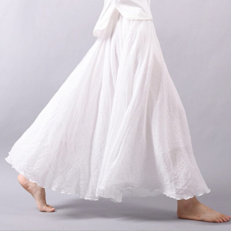 Cap Point Bohemian Beach Empire A-line Pleated Maxi Skirt