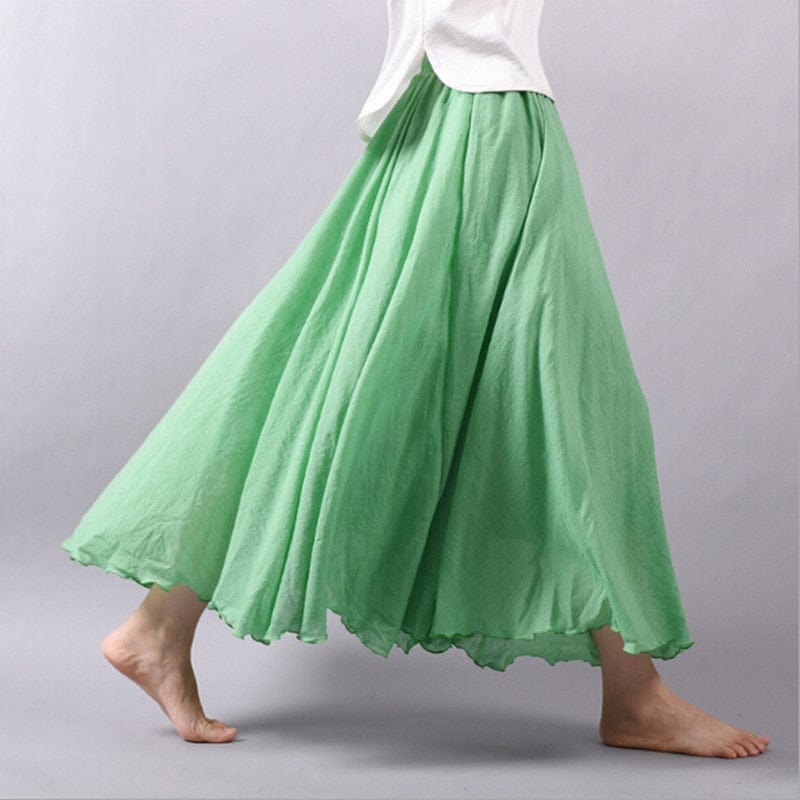 Cap Point Bohemian Beach Empire A-line Pleated Maxi Skirt