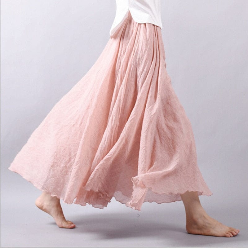 Cap Point Bohemian Beach Empire A-line Pleated Maxi Skirt