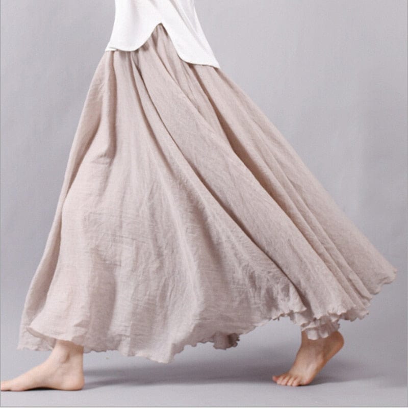 Cap Point Bohemian Beach Empire A-line Pleated Maxi Skirt