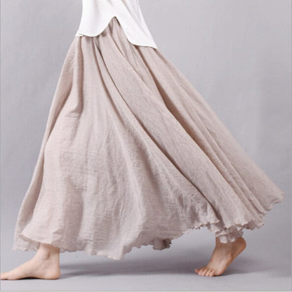 Cap Point Bohemian Beach Empire A-line Pleated Maxi Skirt