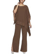 Cap Point Brown / 2 3-Piece Mom Set Plus Size Mother Of The Bride Dress