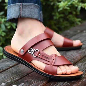 Cap Point brown / 6.5 Mens Roman Comfortable Outdoor Walking Leather Sandals