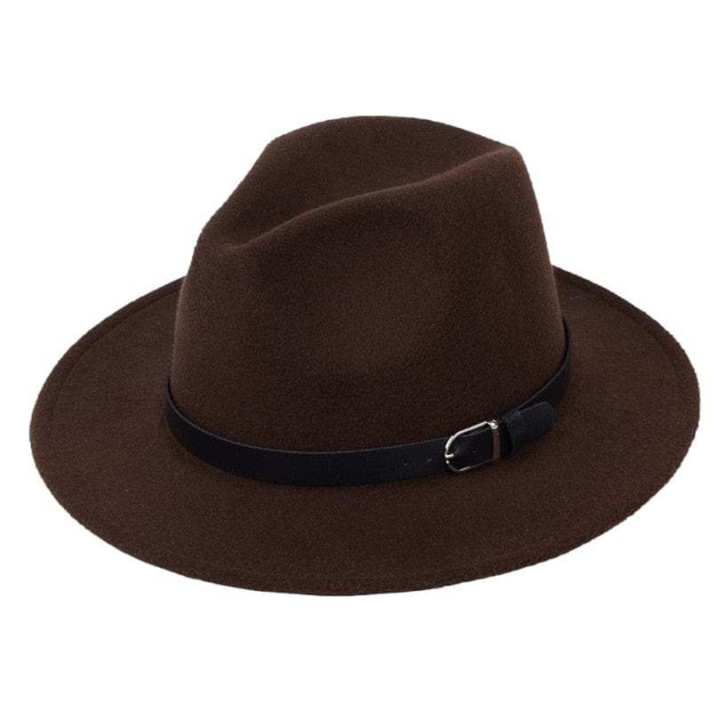 Cap Point Brown Classic British Fedora Men Women Woolen Winter Felt Jazz Hat