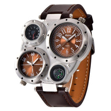 Load image into Gallery viewer, Cap Point Brown Gabriel Men&#39;s Decorative Compass Wrist Watch
