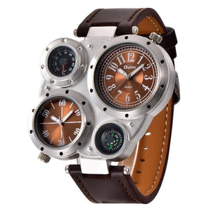 Cap Point Brown Gabriel Men's Decorative Compass Wrist Watch
