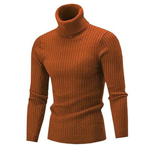 Cap Point brown / M Mens Rollneck Warm Knitted Sweater