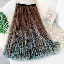 Load image into Gallery viewer, Cap Point Brown / One Size Vintage 3 Layers Mesh Long Pleated Skirt

