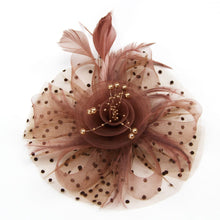 Load image into Gallery viewer, Cap Point brown Pamela Bridal Wedding Party Fascinator Veil Hat
