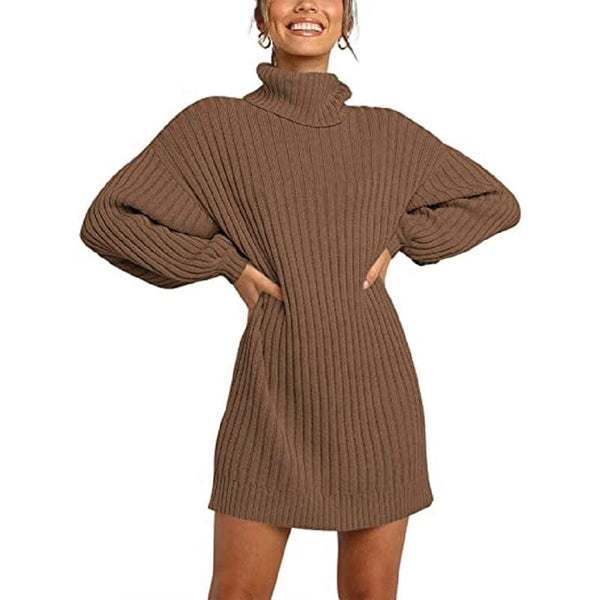 Cap Point Brown / S Jennifer Turtleneck Sweater Dress