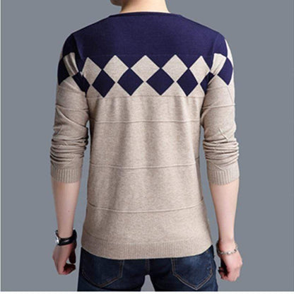 Cap Point Browon Autumn Vintage Men Collarless Sweater