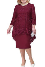 Load image into Gallery viewer, Cap Point Burgundy 2 / 16W On Point Lace Mother Of The Bride Dress
