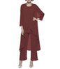Cap Point burgundy / 8 3 Pieces Mother of the Bride Champagne Wedding Party Dress