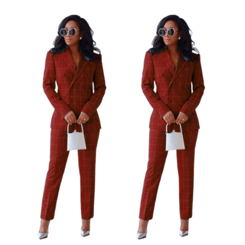 Cap Point Burgundy / 8 Angelique Women's Ankle 2-Piece Pantsuit