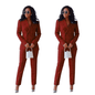 Cap Point Burgundy / 8 Angelique Women's Ankle 2-Piece Pantsuit