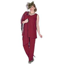 Load image into Gallery viewer, Cap Point Burgundy / 8 Elegant 3 Pieces Proud Mother The Bride Pant Suit
