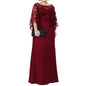 Cap Point Burgundy / 8 Rebecca New Lace Chiffon Half Sleeves Floor Length Mother Of The Bride Dress