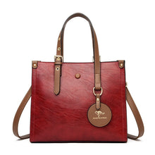 Load image into Gallery viewer, Cap Point Burgundy Designer 3 Layers Casual Tote Vintage HandBag

