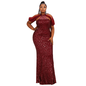 Cap Point Burgundy / L / 158-185 Elegant Sleeveless Sequin Evening Maxi Dress
