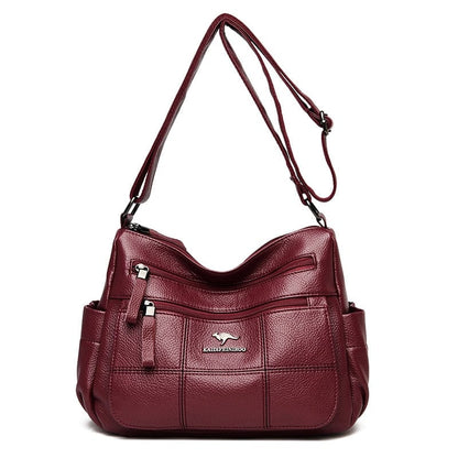 Cap Point Burgundy / One size Denise Genuine Brand Leather Designer Shoulder Crossbody HandBag
