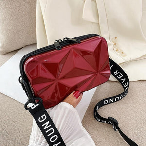 Cap Point Burgundy / One size Luxury New Suitcase Shape  Fashion Mini Bag