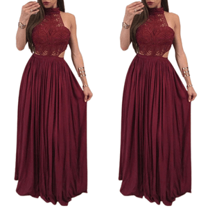Cap Point Burgundy / S Giselle Summer Long Evening Party Dress