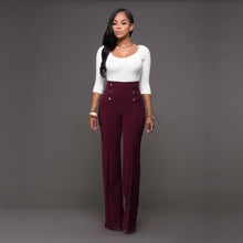 Load image into Gallery viewer, Cap Point Burgundy / S High Waist Summer Long Pants
