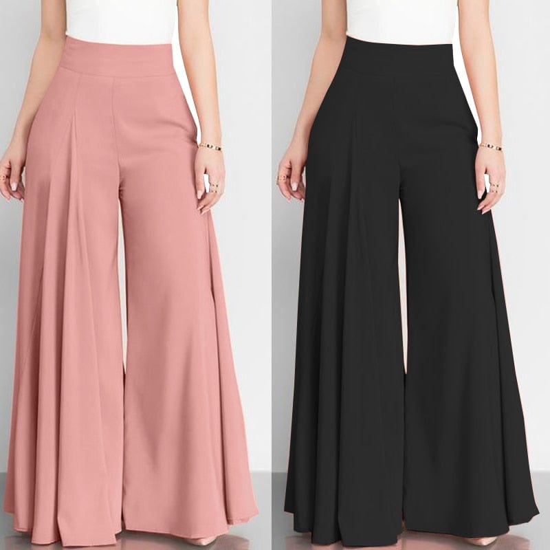 Cap Point Carmen Elegant High Waist Wide Leg Vintage Flare Trousers