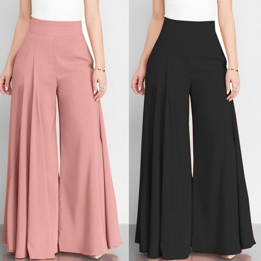 Cap Point Carmen Elegant High Waist Wide Leg Vintage Flare Trousers