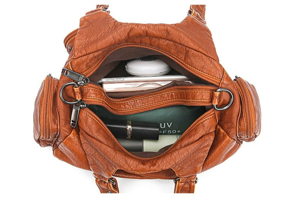 Cap Point Caroline Vintage High Quality Leather Luxury Handbag