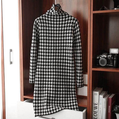 Cap Point Casual thick warm high-neck knitted  dress