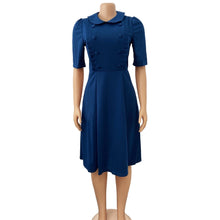Charger l&#39;image dans la galerie, Cap Point Celia Fashion Elegant High Waist Solid A Line Mid-Calf Dress
