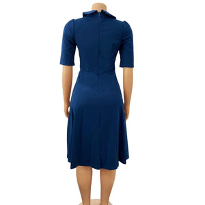 Cap Point Celia Fashion Elegant High Waist Solid A Line Mid-Calf Dress
