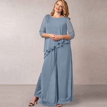 Load image into Gallery viewer, Cap Point Teal / 10 Mireille 2 Pieces Applique Chiffon Mother Of The Bride Dress
