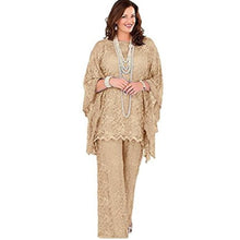 Load image into Gallery viewer, Cap Point Champagne / 8 Geneva 3 Piece Long Sleeve Mother of the Bride Pant Suit

