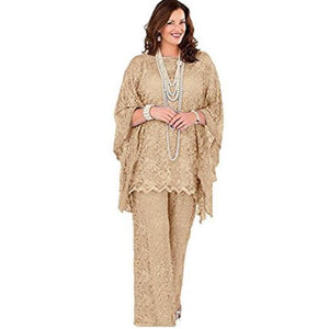 Cap Point Champagne / 8 Geneva 3 Piece Long Sleeve Mother of the Bride Pant Suit